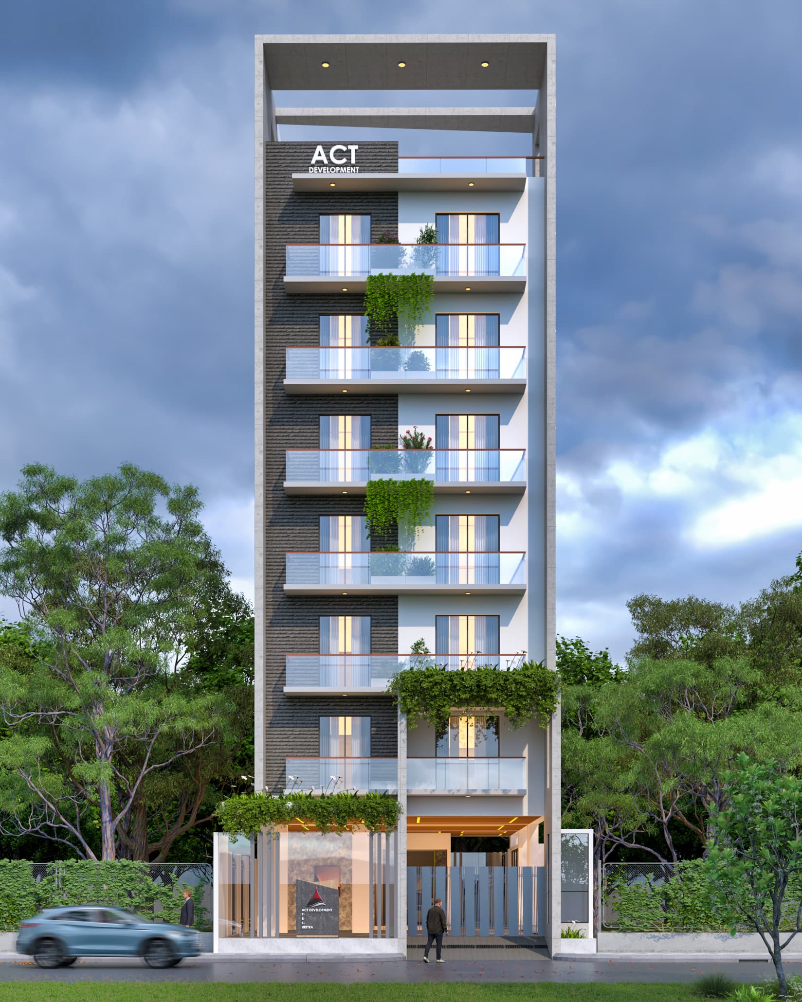 Act Heights, Uttara Sector 3: front elevation render